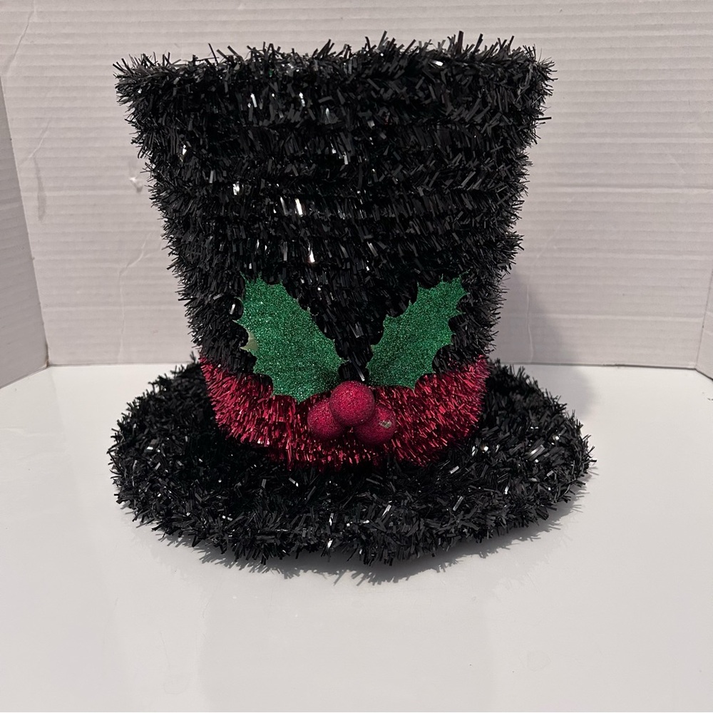 Black chenille Christmas decoration